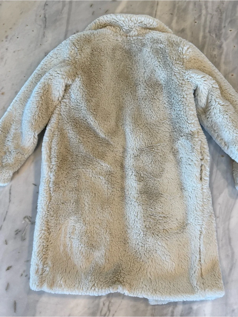 Joyfolie Plush Faux Fur Coat in Light Cream